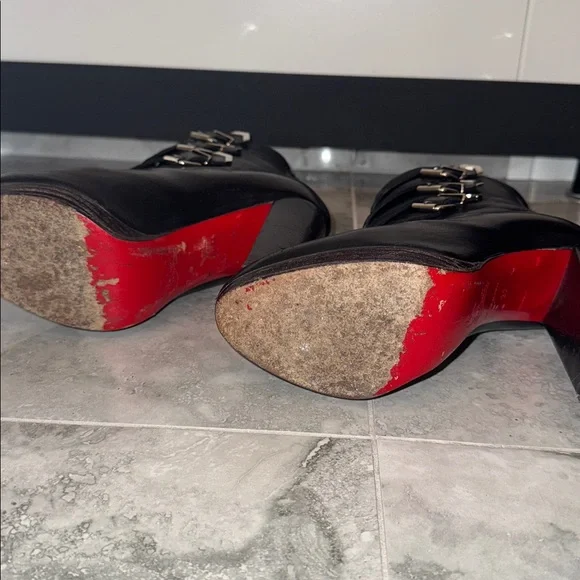 Christian Louboutin Black Leather Ankle Boots - Picture 8 of 8